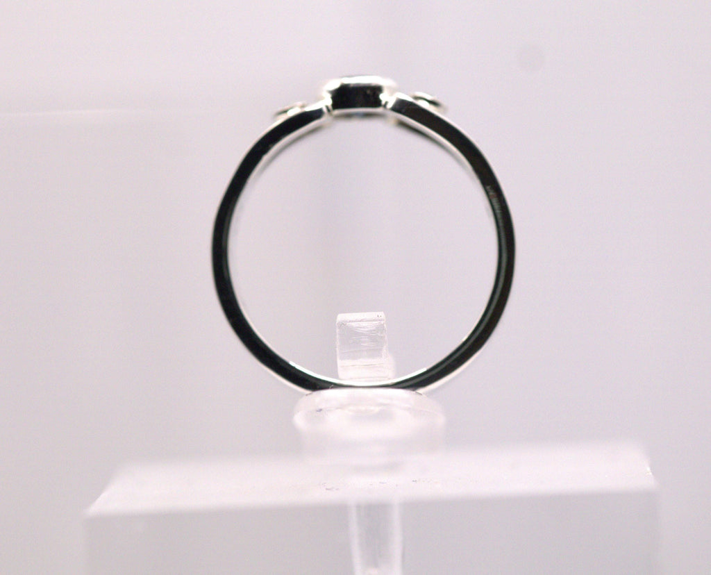 Sterling Silver Jewelry , Ring , Sapphire and Diamond Ring