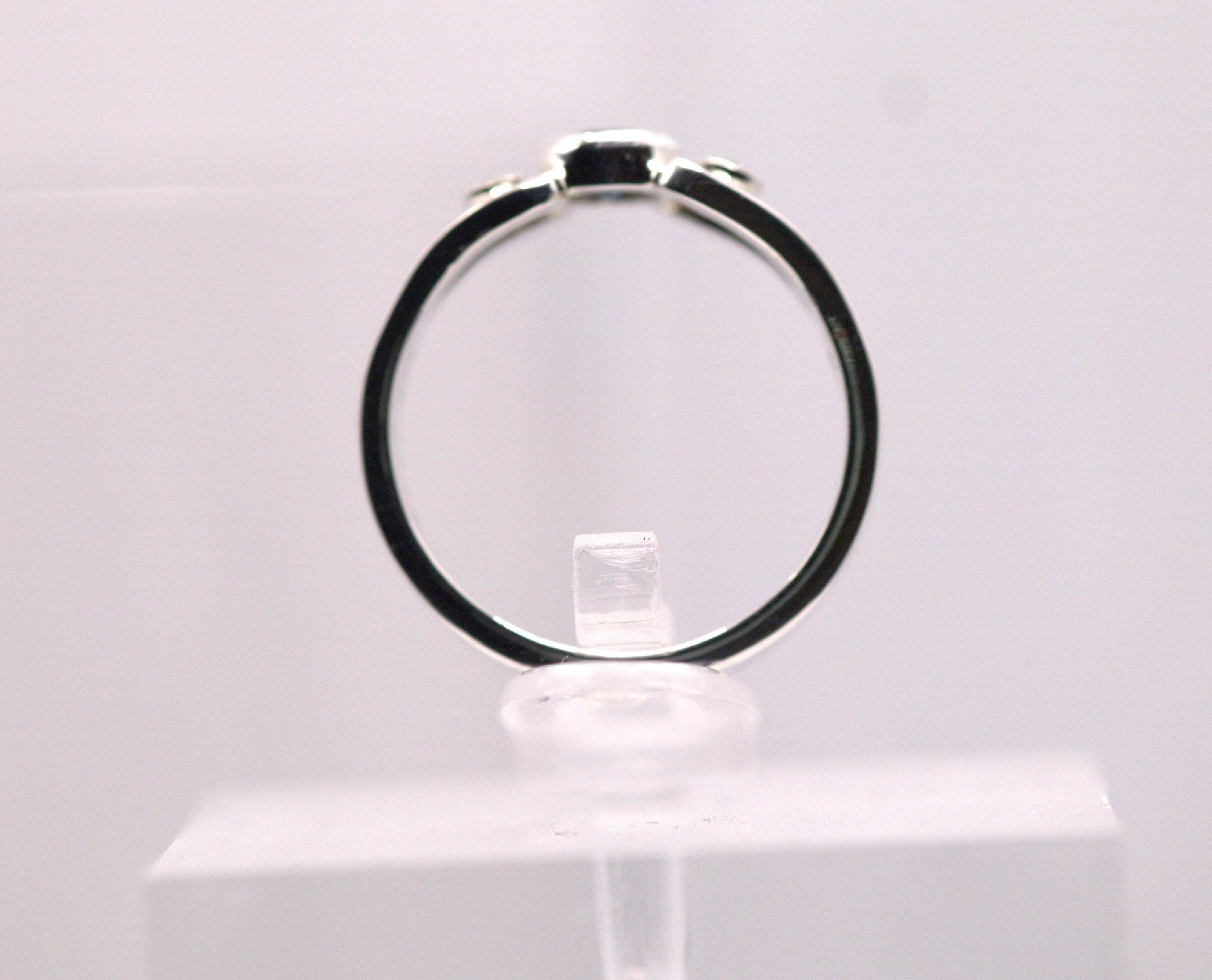 Sterling Silver Jewelry , Ring , Sapphire and Diamond Ring