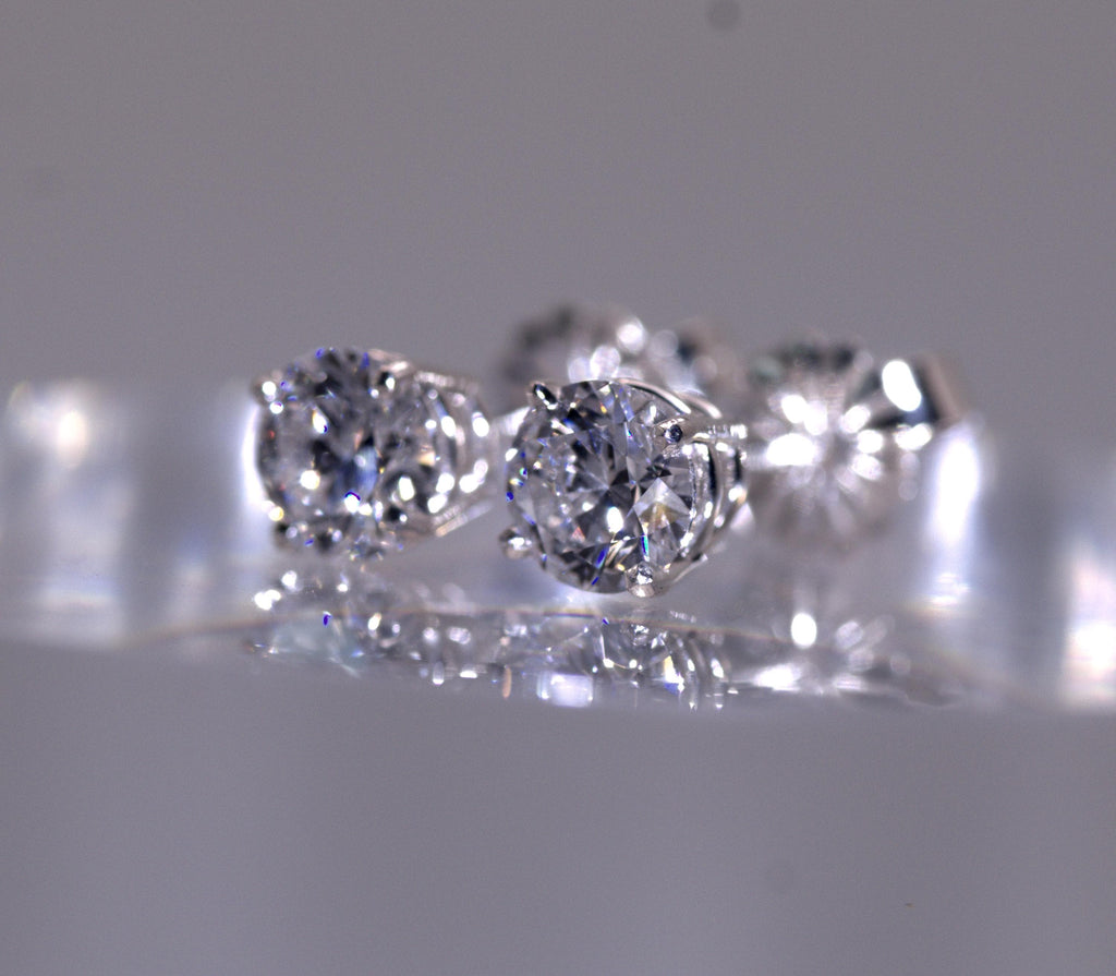 Cubic Zirconia Stud Earrings, 1 Ct. TW, Continuum Sterling Silver
