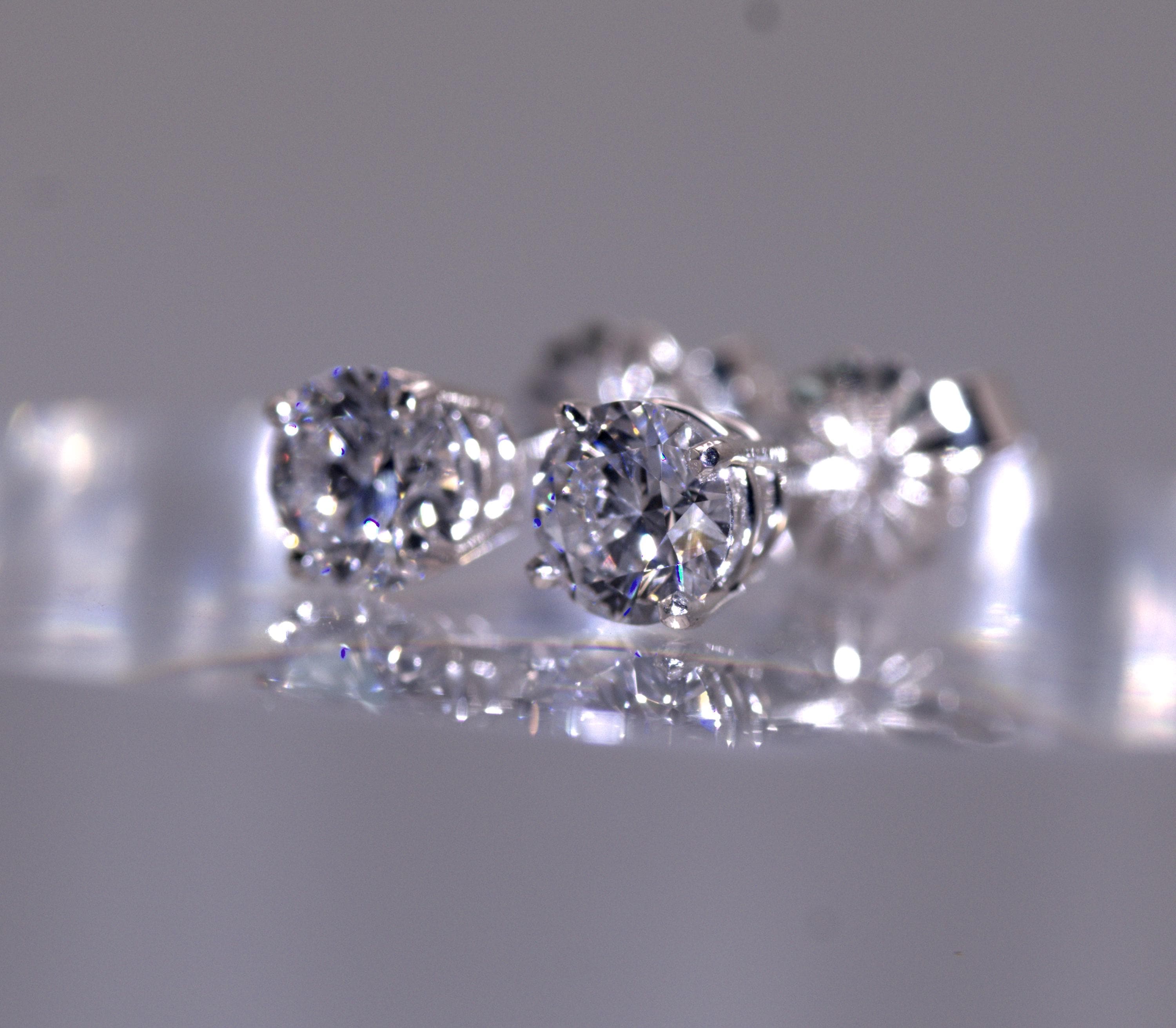 Cubic Zirconia Stud Earrings, 1 Ct. TW, Continuum Sterling Silver