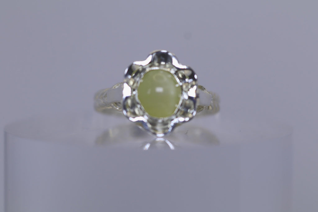 Moonstone Cat's Eye Ring in Sterling Silver