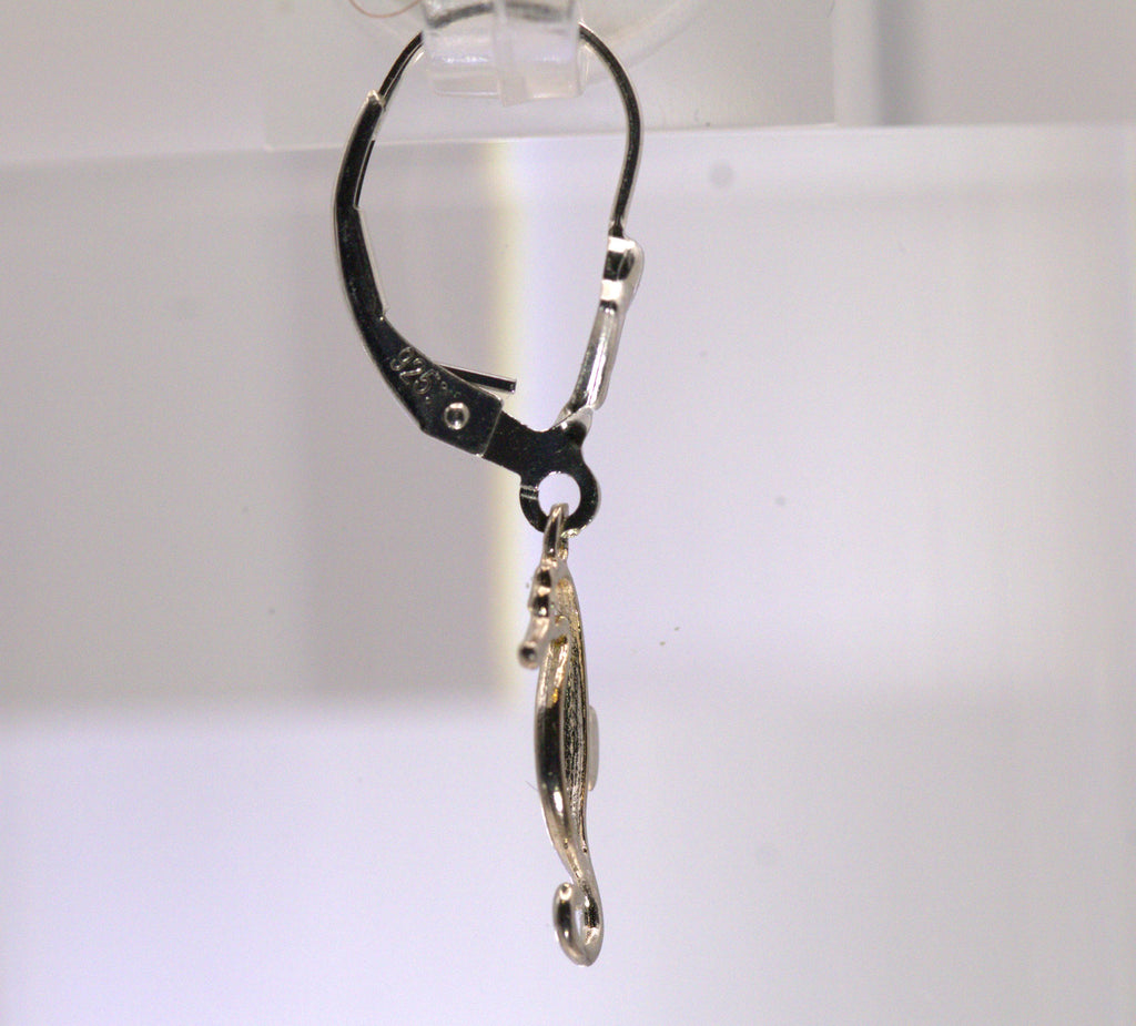 Sterling Silver Sea Horse Drop Earrings