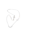14K white Gold bead cross bracelet