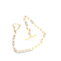 Yellow Gold Heart T-Bar Charm Bracelet