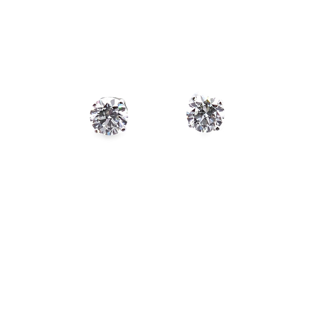 2ct Lab Diamond Stud Earrings in White Gold W/Certs