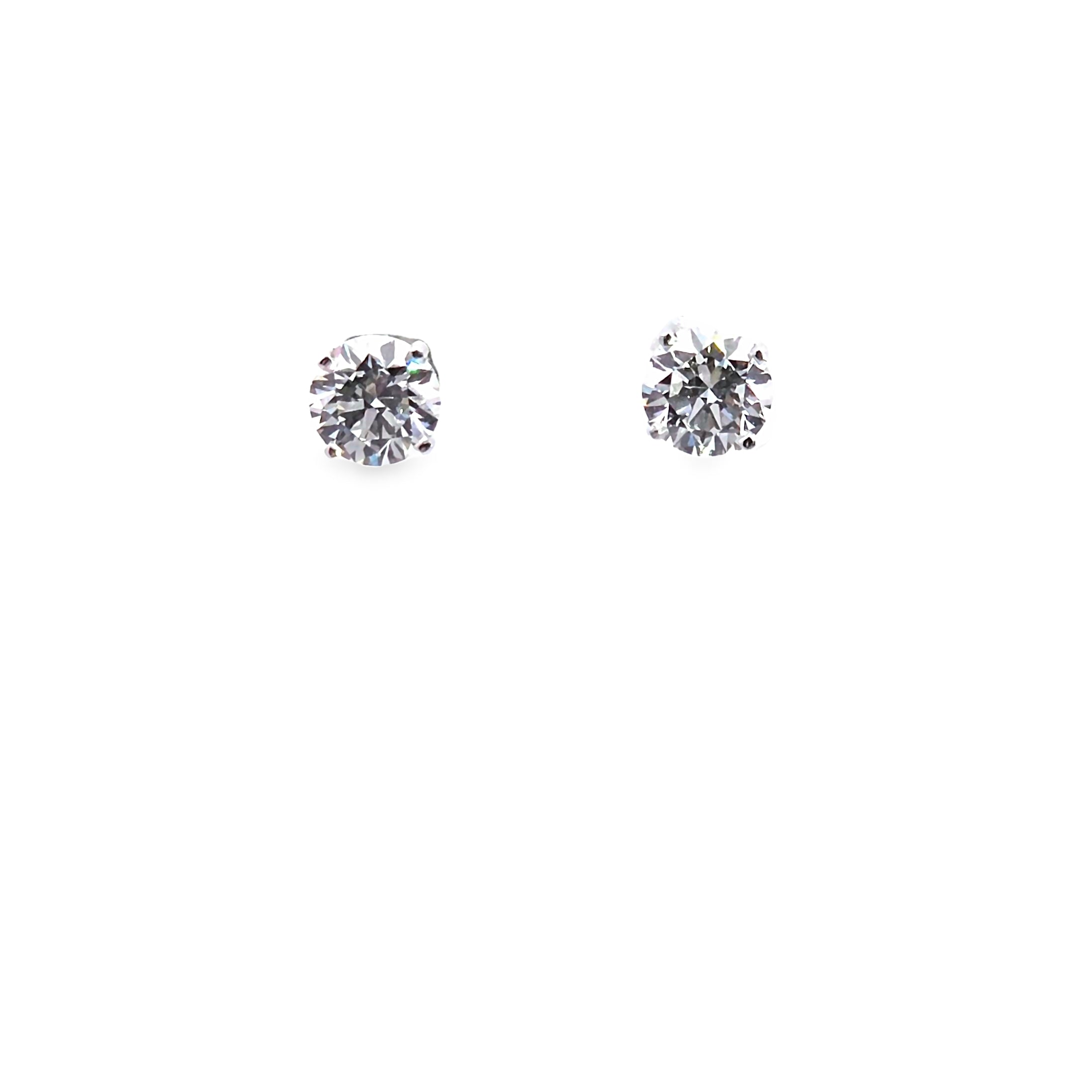 2ct Lab Diamond Stud Earrings in White Gold W/Certs