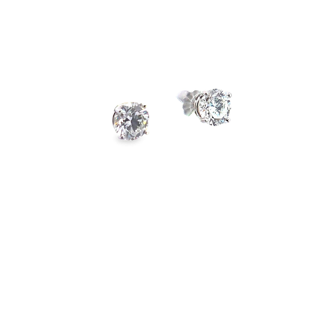 2ct Lab Diamond Stud Earrings in White Gold W/Certs
