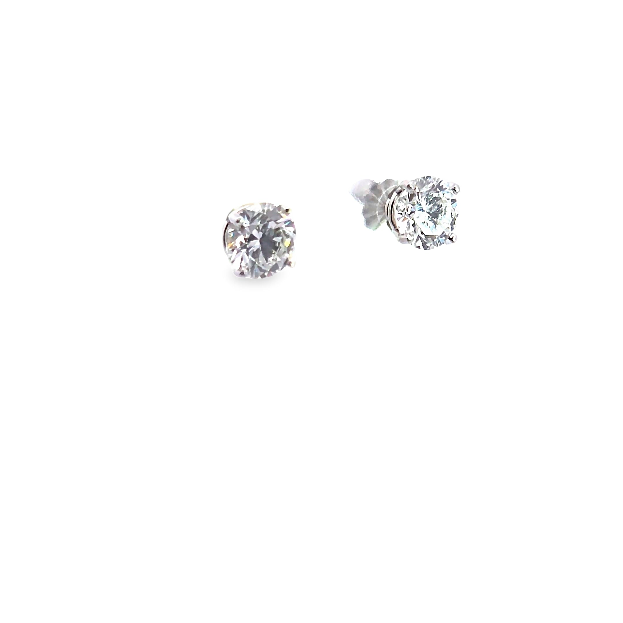 2ct Lab Diamond Stud Earrings in White Gold W/Certs