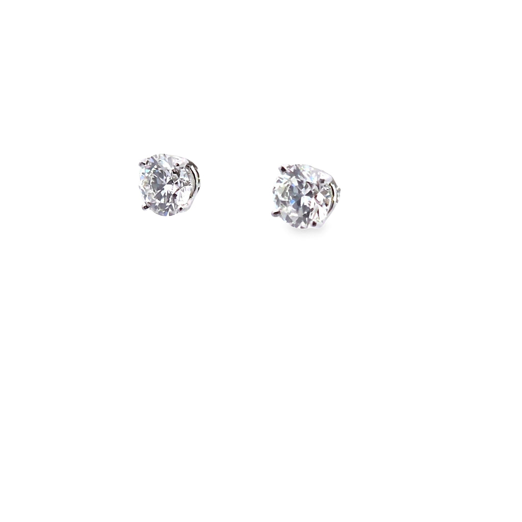 2ct Lab Diamond Stud Earrings in White Gold W/Certs