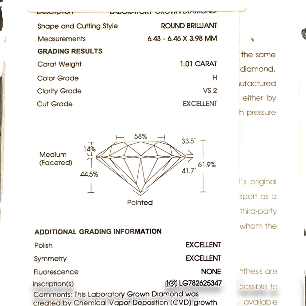 2ct Lab Diamond Stud Earrings in White Gold W/Certs