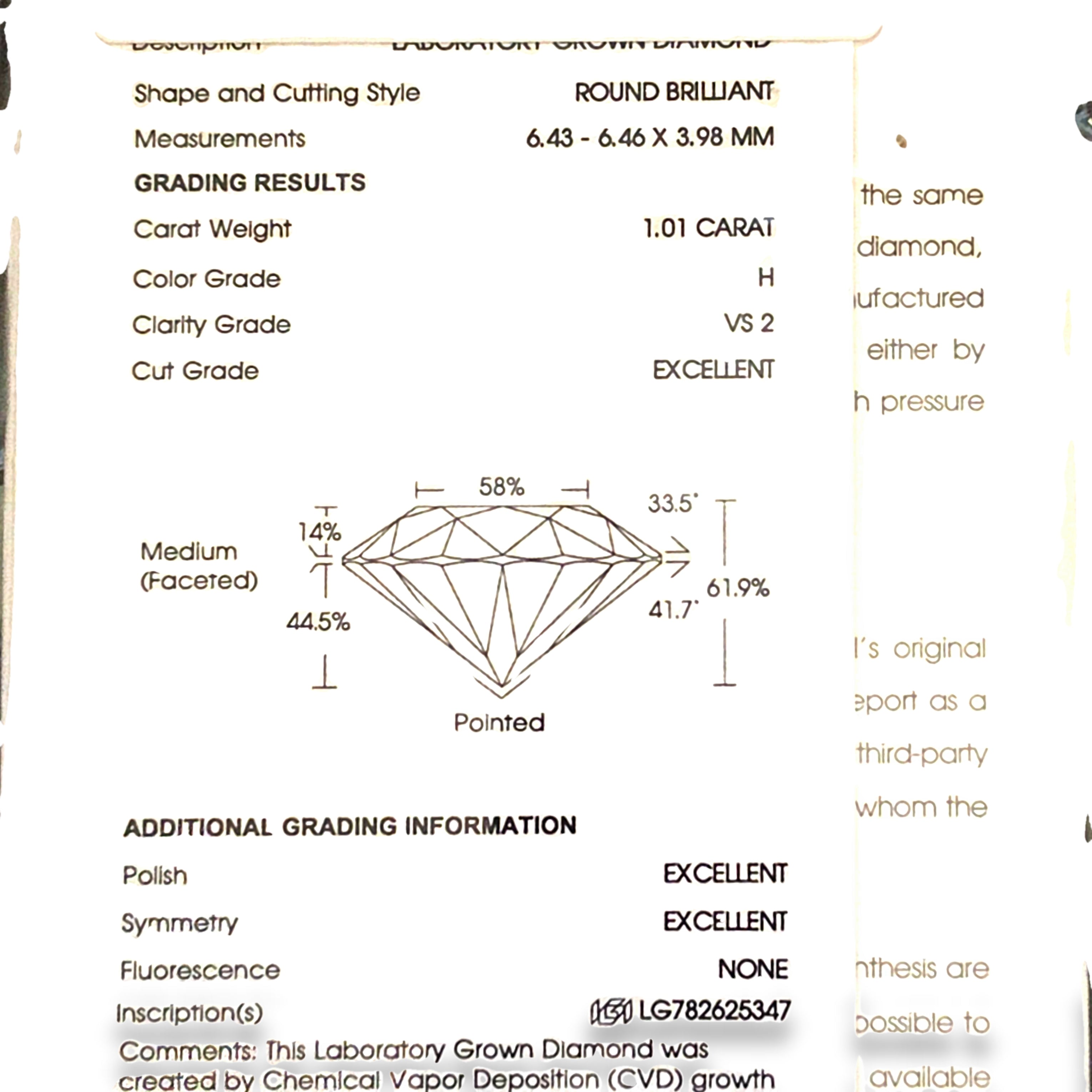 2ct Lab Diamond Stud Earrings in White Gold W/Certs