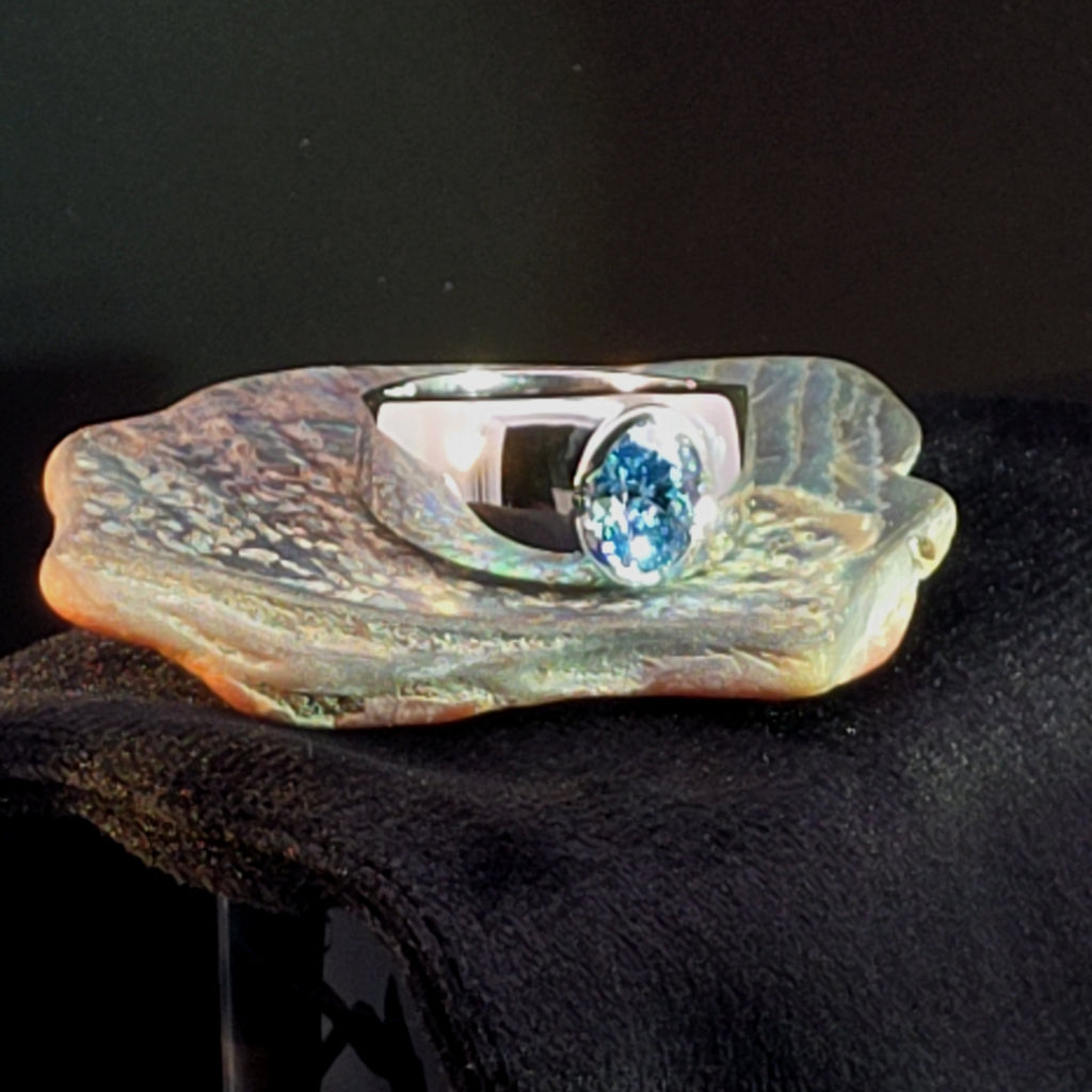 2 ct. Vivid Blue Lab Diamond set in Sterling Silver
