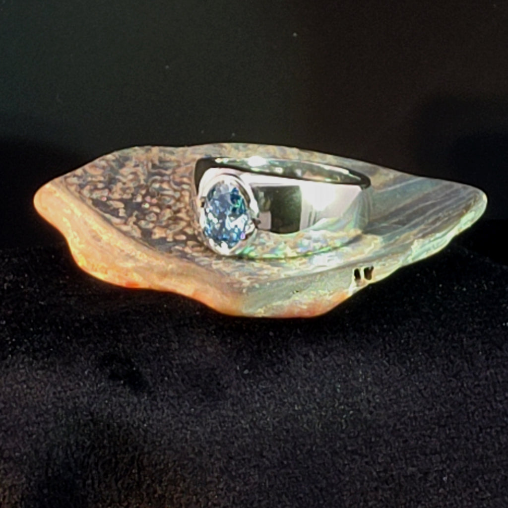 2 ct. Vivid Blue Lab Diamond set in Sterling Silver