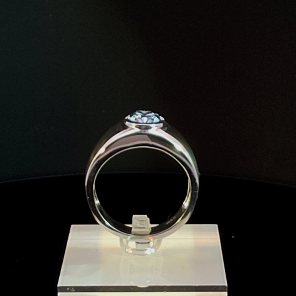 2 ct. Vivid Blue Lab Diamond set in Sterling Silver