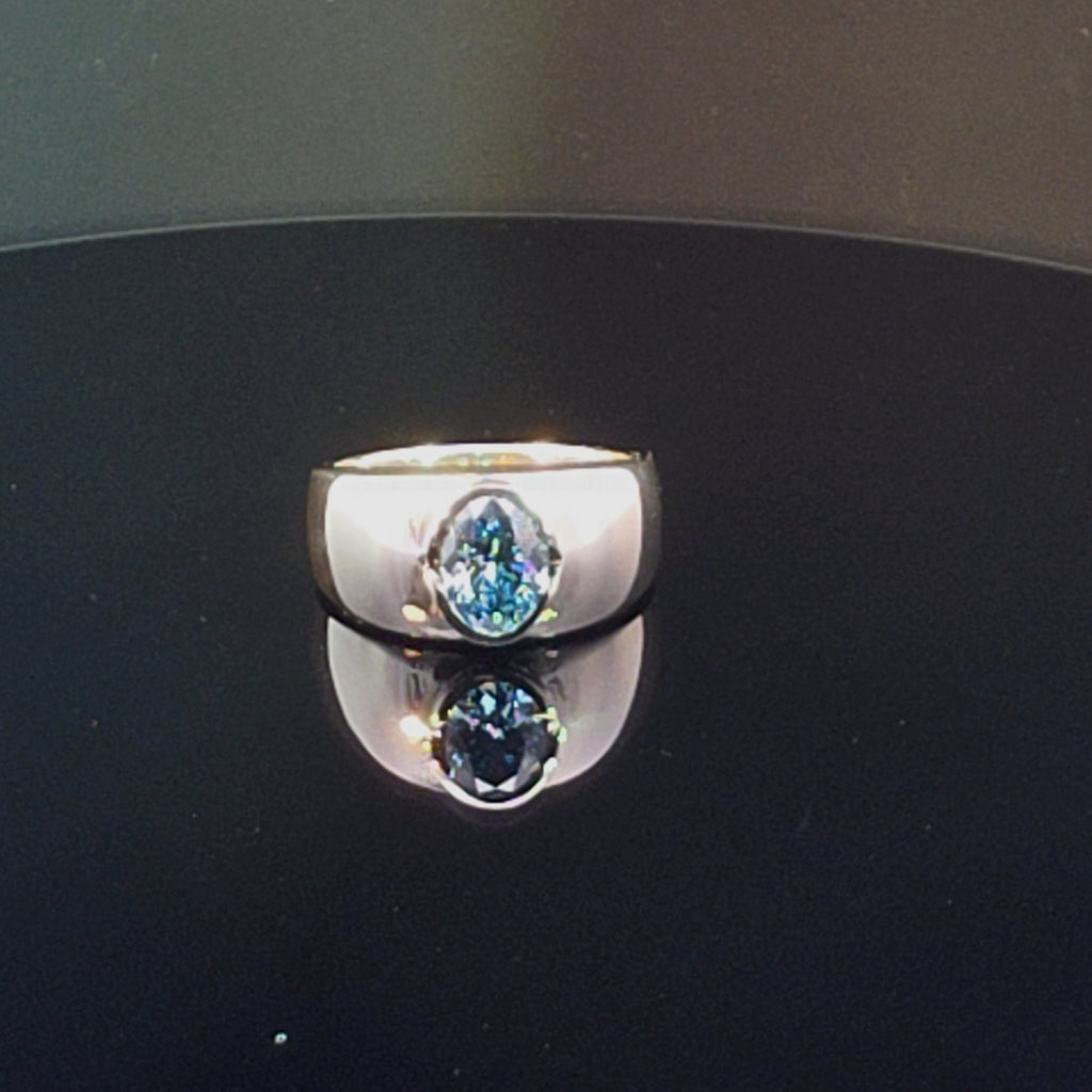 2 ct. Vivid Blue Lab Diamond set in Sterling Silver