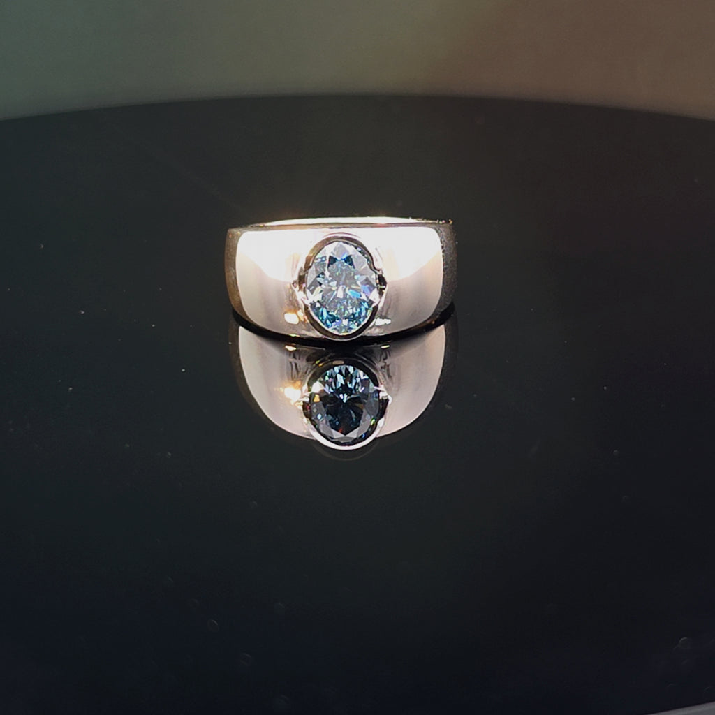 2 ct. Vivid Blue Lab Diamond set in Sterling Silver