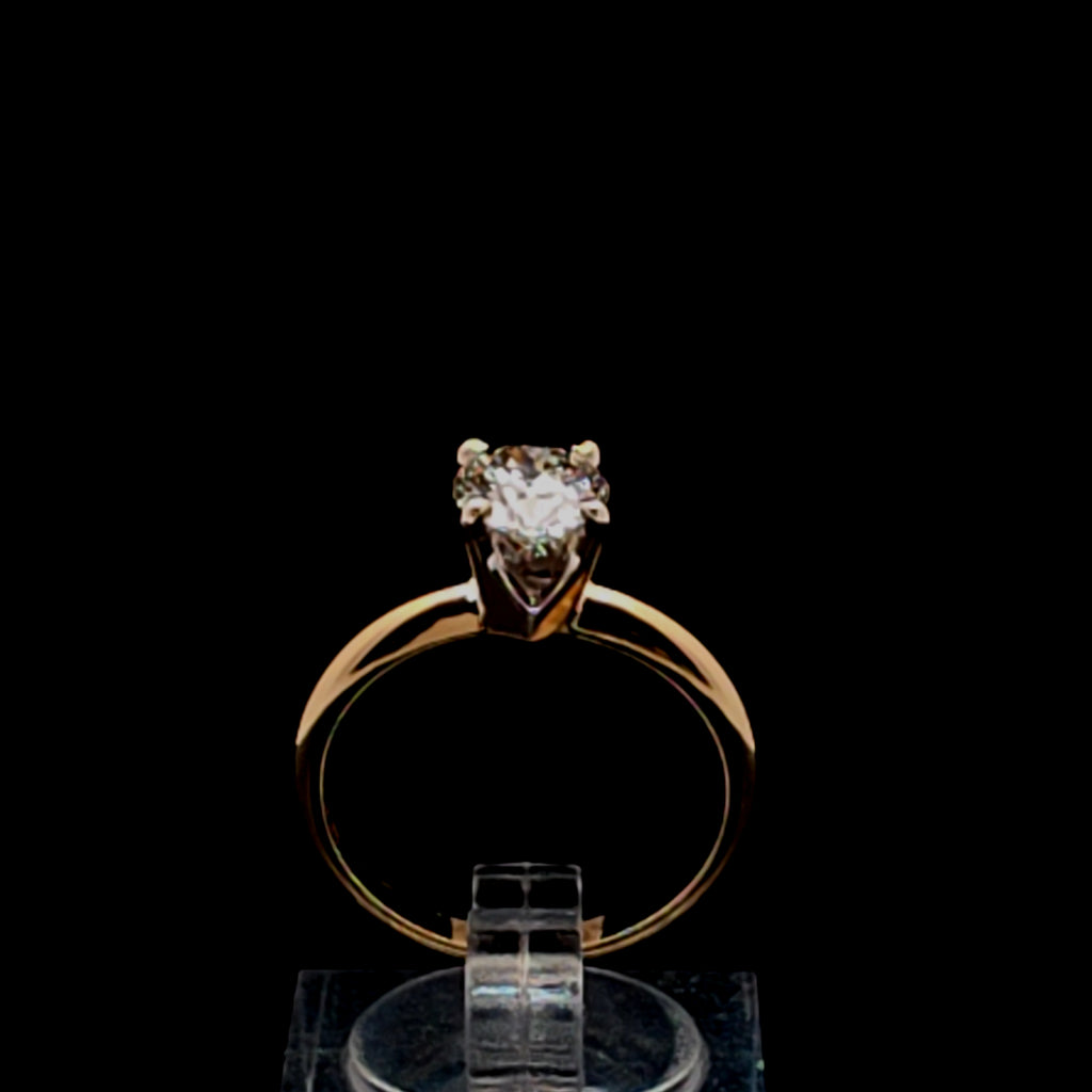 Classic Round Diamond Solitaire Ring in Yellow Gold