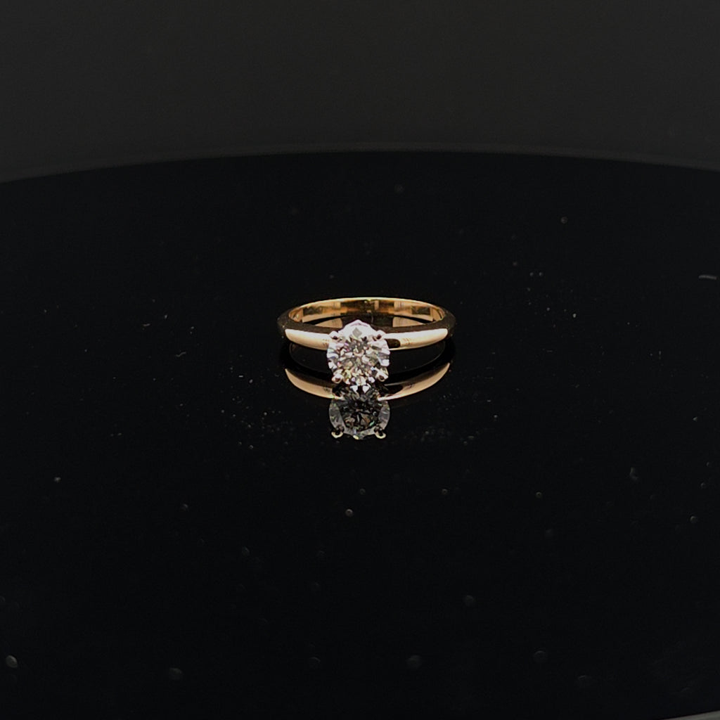 Classic Round Diamond Solitaire Ring in Yellow Gold