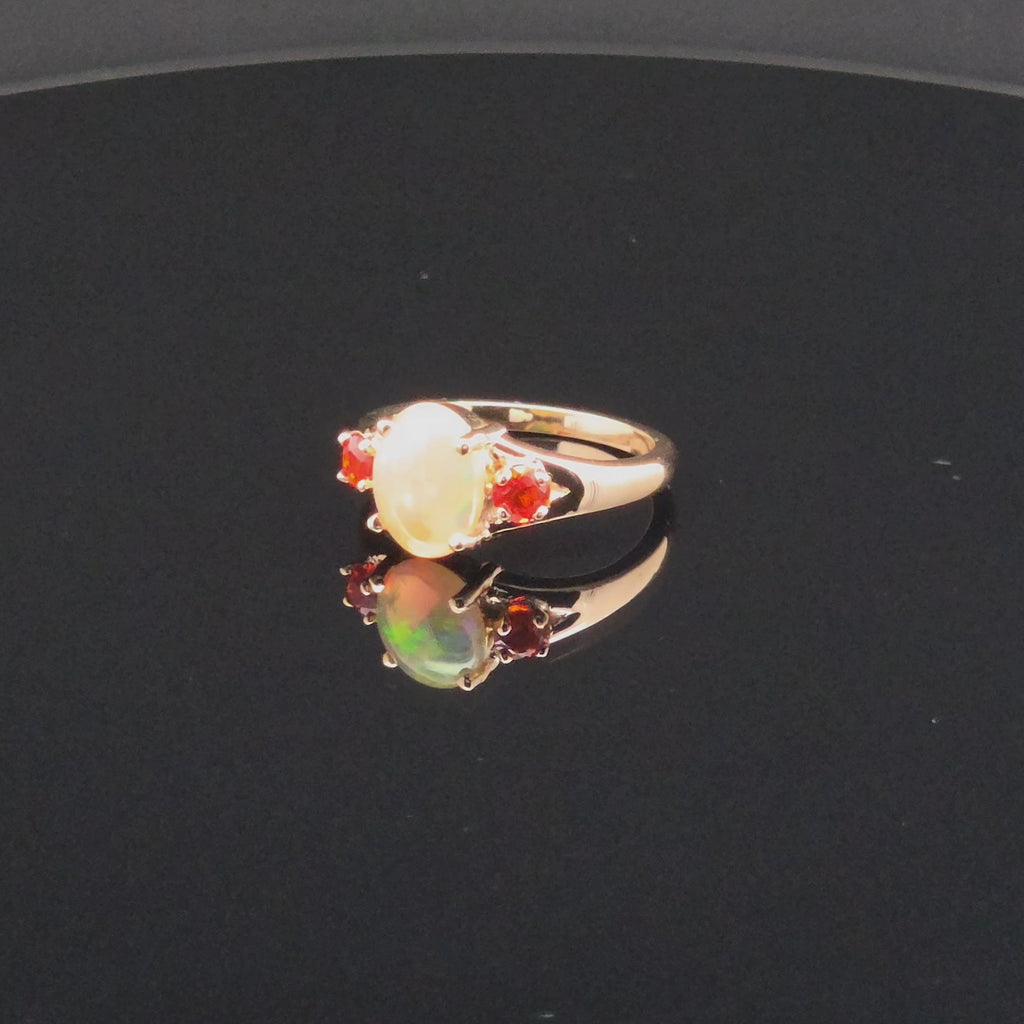 Oval Opal Multi-Stone Ring in Yellow Gold
