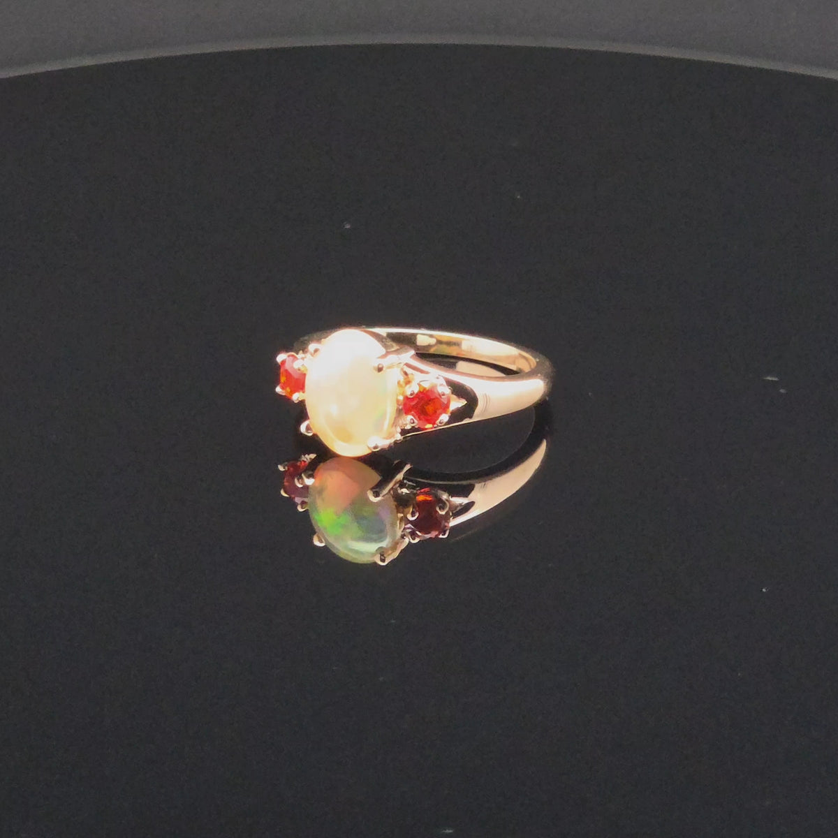 Oval Opal Multi-Stone Ring in Yellow Gold