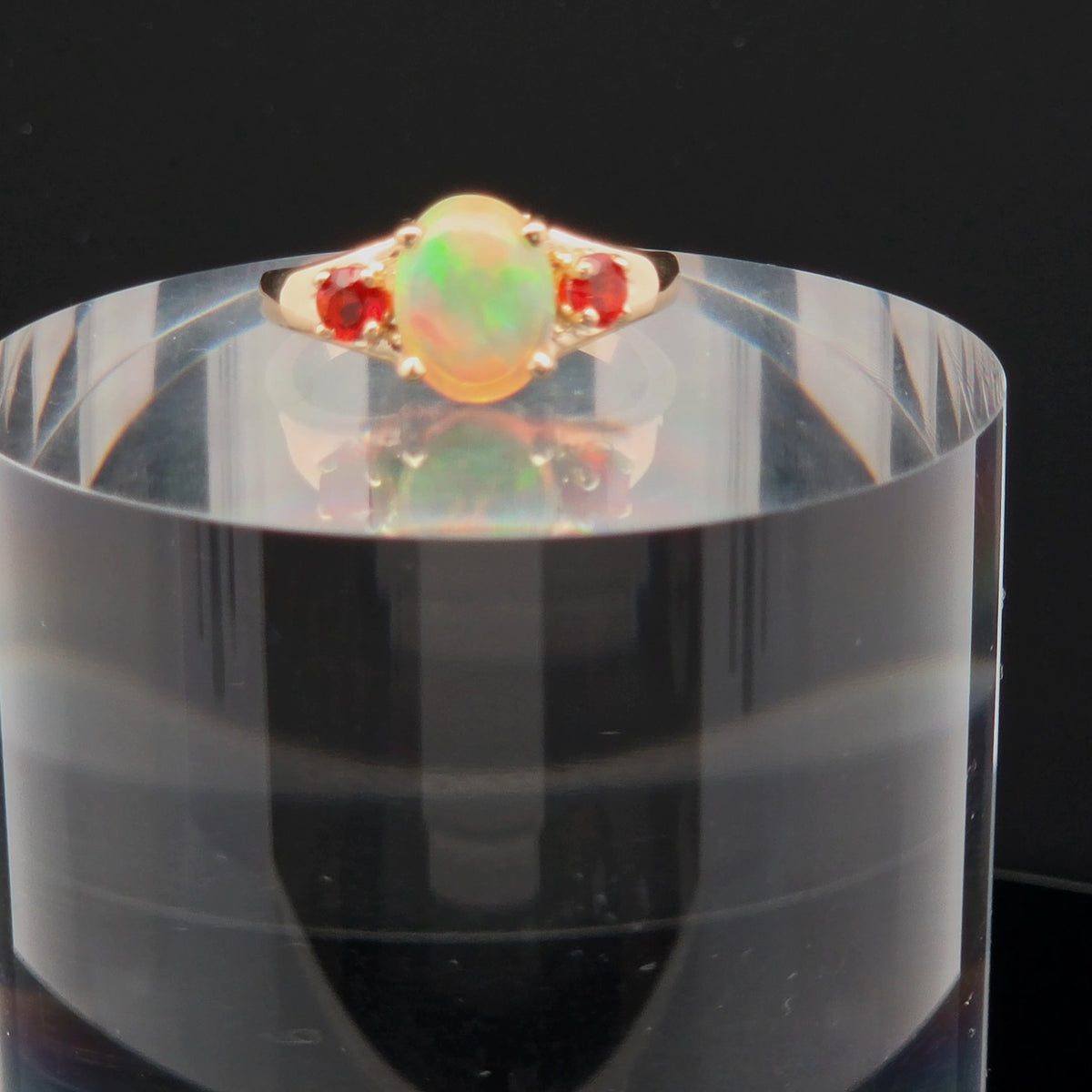 Oval Opal Multi-Stone Ring in Yellow Gold