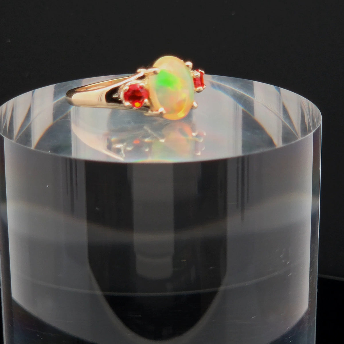 Oval Opal Multi-Stone Ring in Yellow Gold