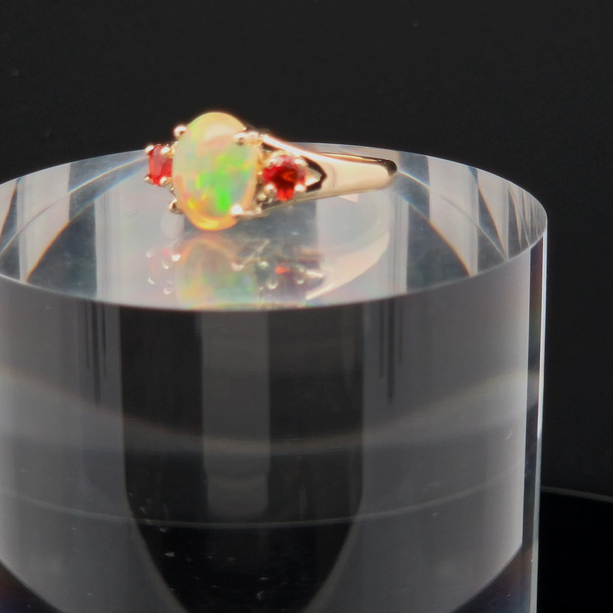 Oval Opal Multi-Stone Ring in Yellow Gold