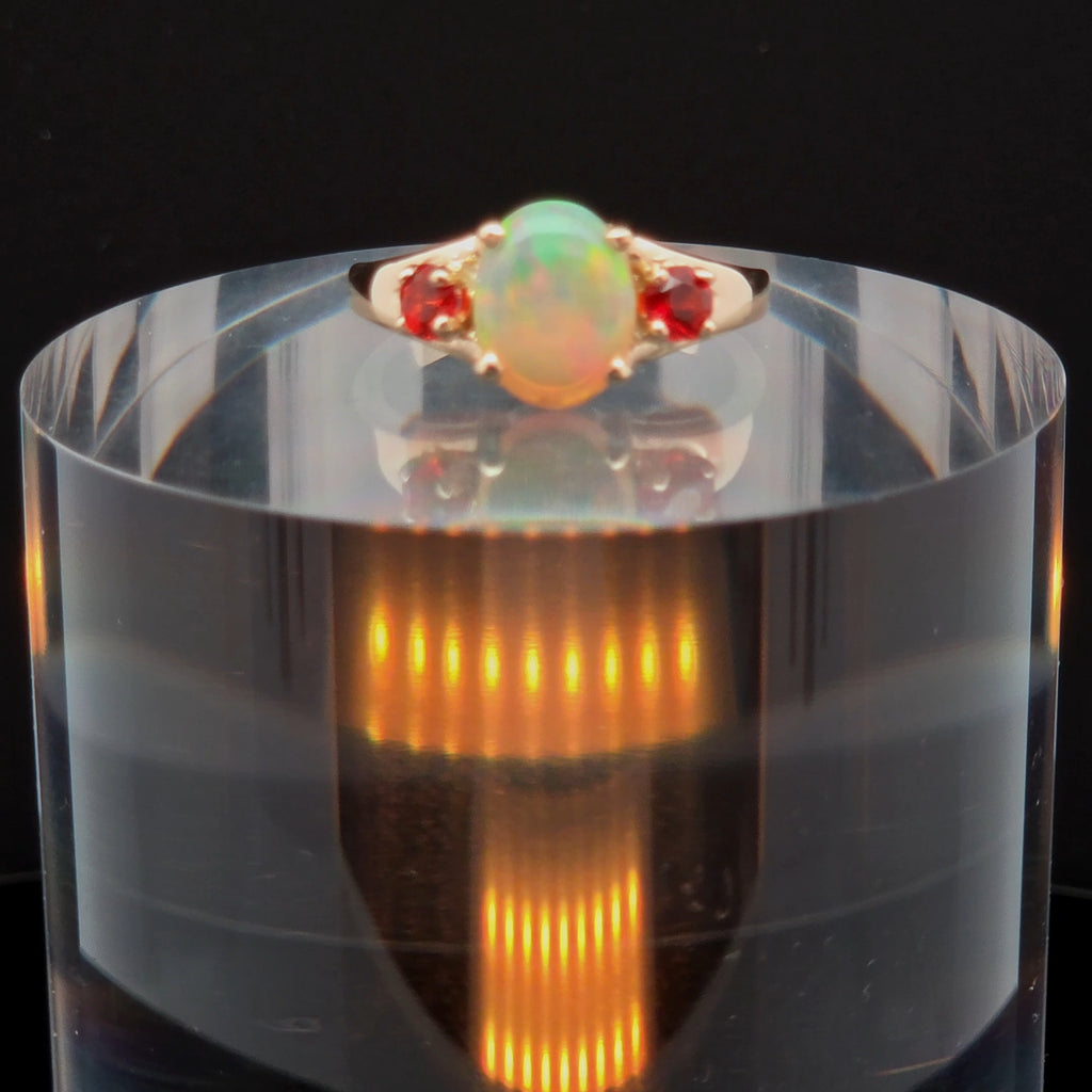 Oval Opal Multi-Stone Ring in Yellow Gold