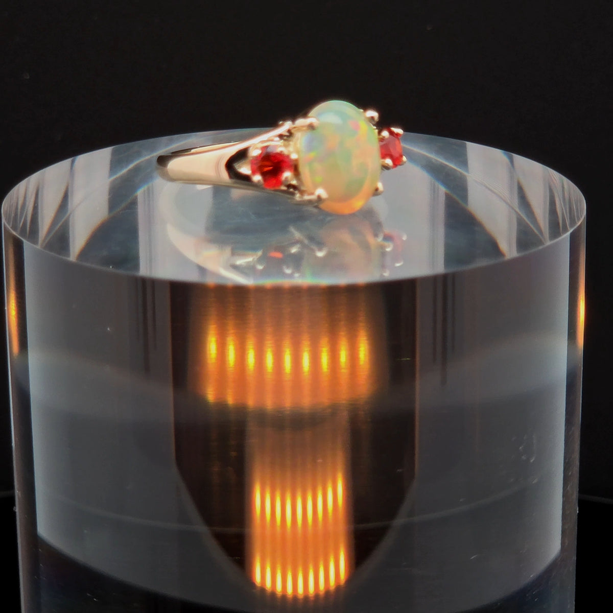 Oval Opal Multi-Stone Ring in Yellow Gold