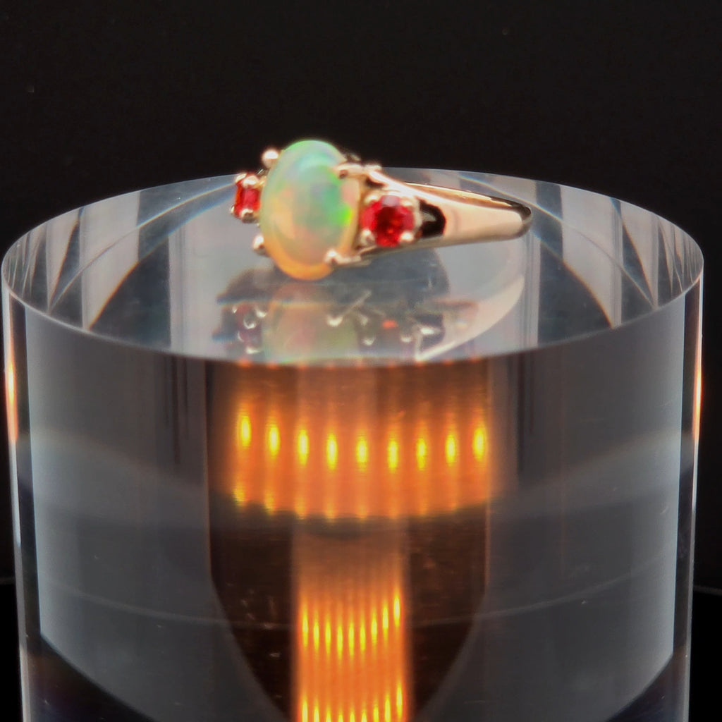 Oval Opal Multi-Stone Ring in Yellow Gold