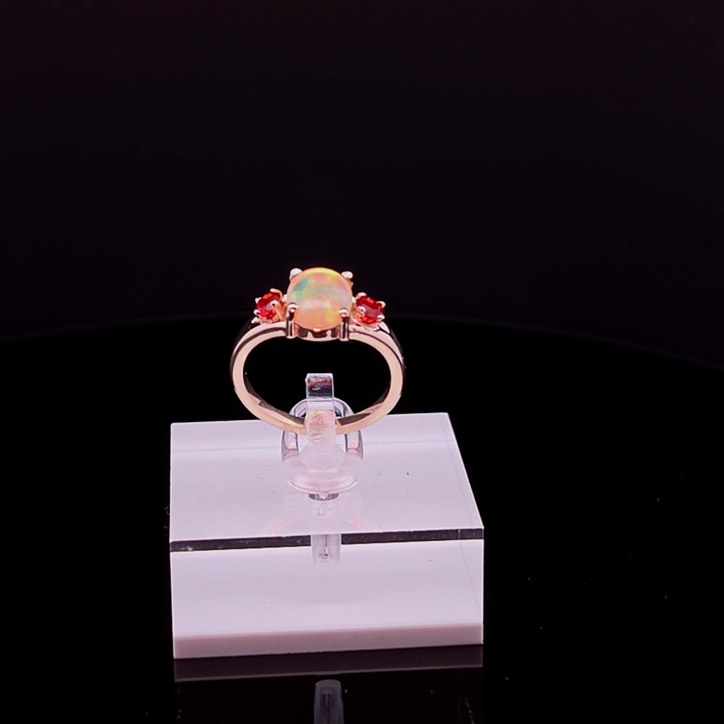Oval Opal Multi-Stone Ring in Yellow Gold