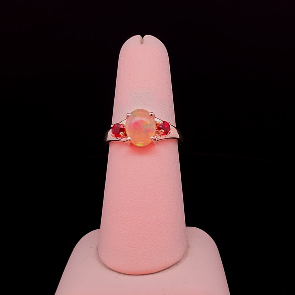 Oval Opal Multi-Stone Ring in Yellow Gold