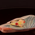 Oval Opal Multi-Stone Ring in Yellow Gold