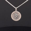 Silver Saint Christopher Medal Pendant Necklace