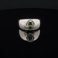 Mint Green Lab Diamond Signet Ring in Sterling Silver