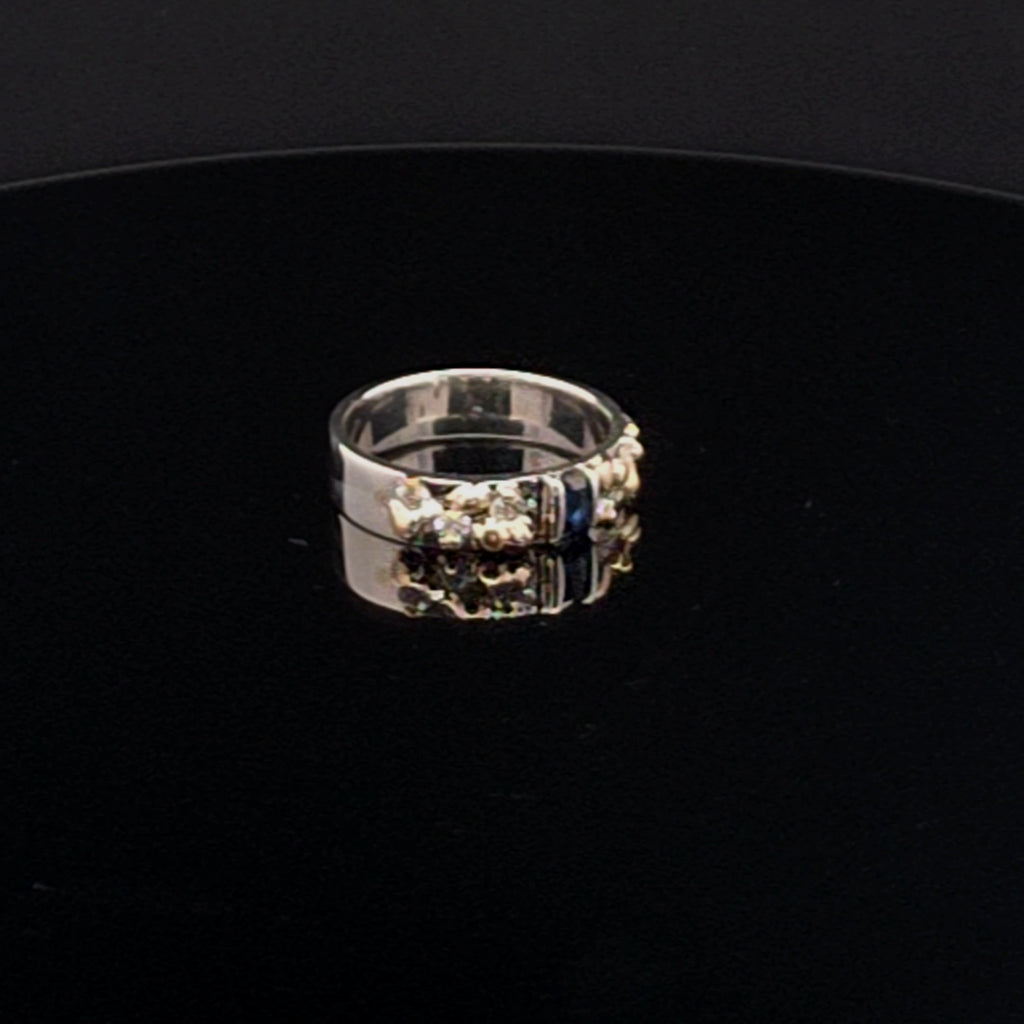 Sapphire Nugget Ring with Diamond Accents