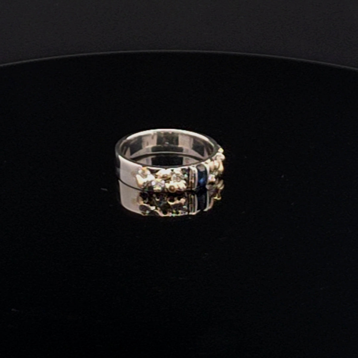 Sapphire Nugget Ring with Diamond Accents