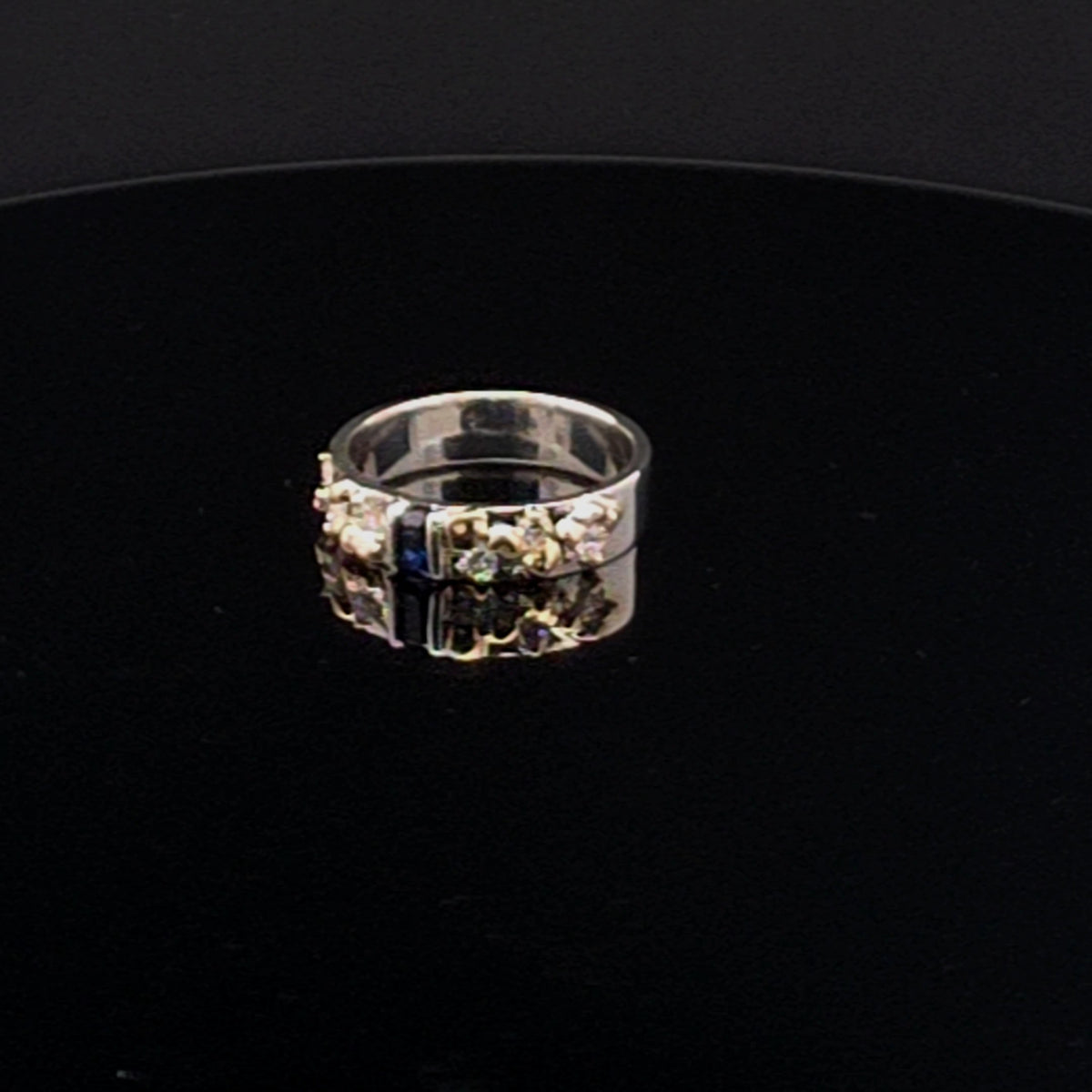 Sapphire Nugget Ring with Diamond Accents