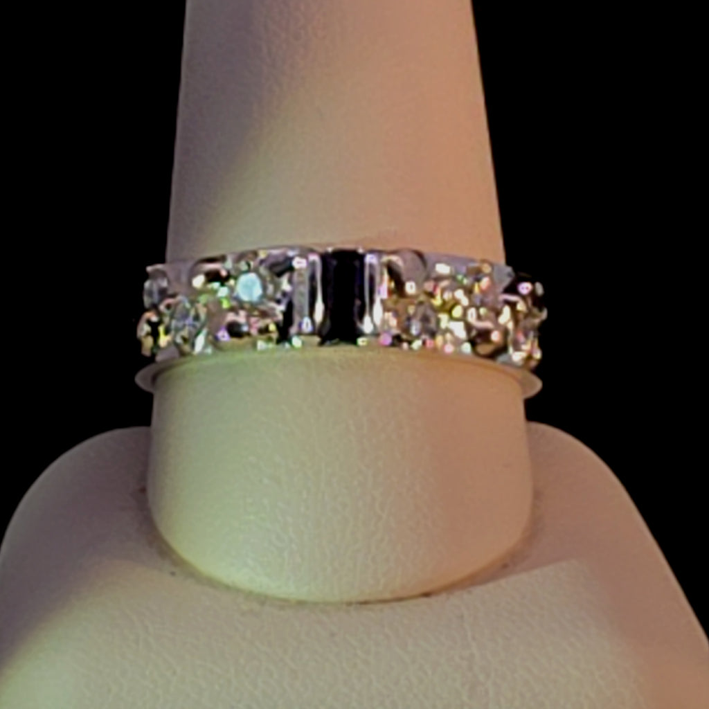 Sapphire Nugget Ring with Diamond Accents
