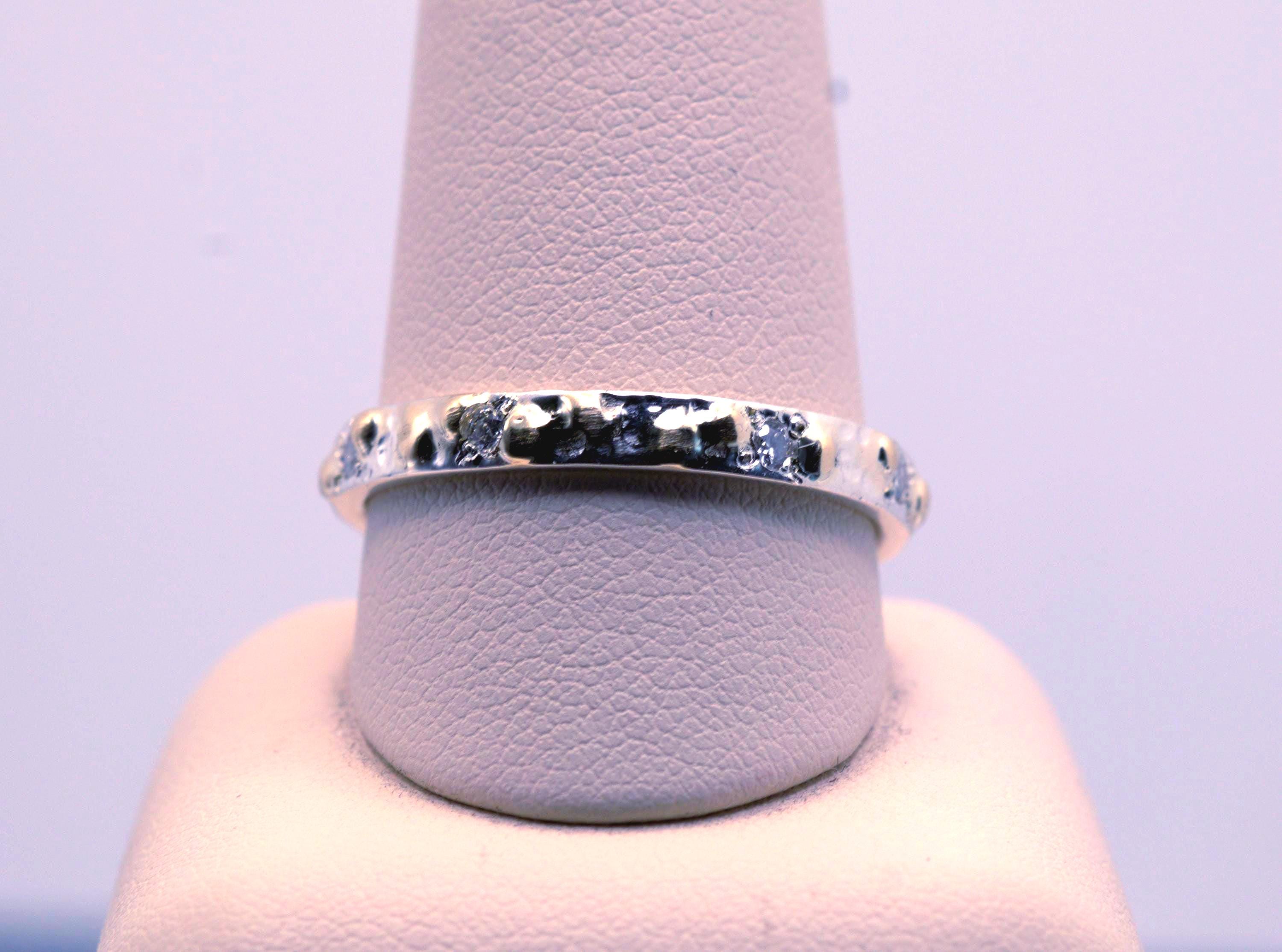 Men's Lab Diamond Nugget Band, Continuum Silver & 14K Yellow Gold