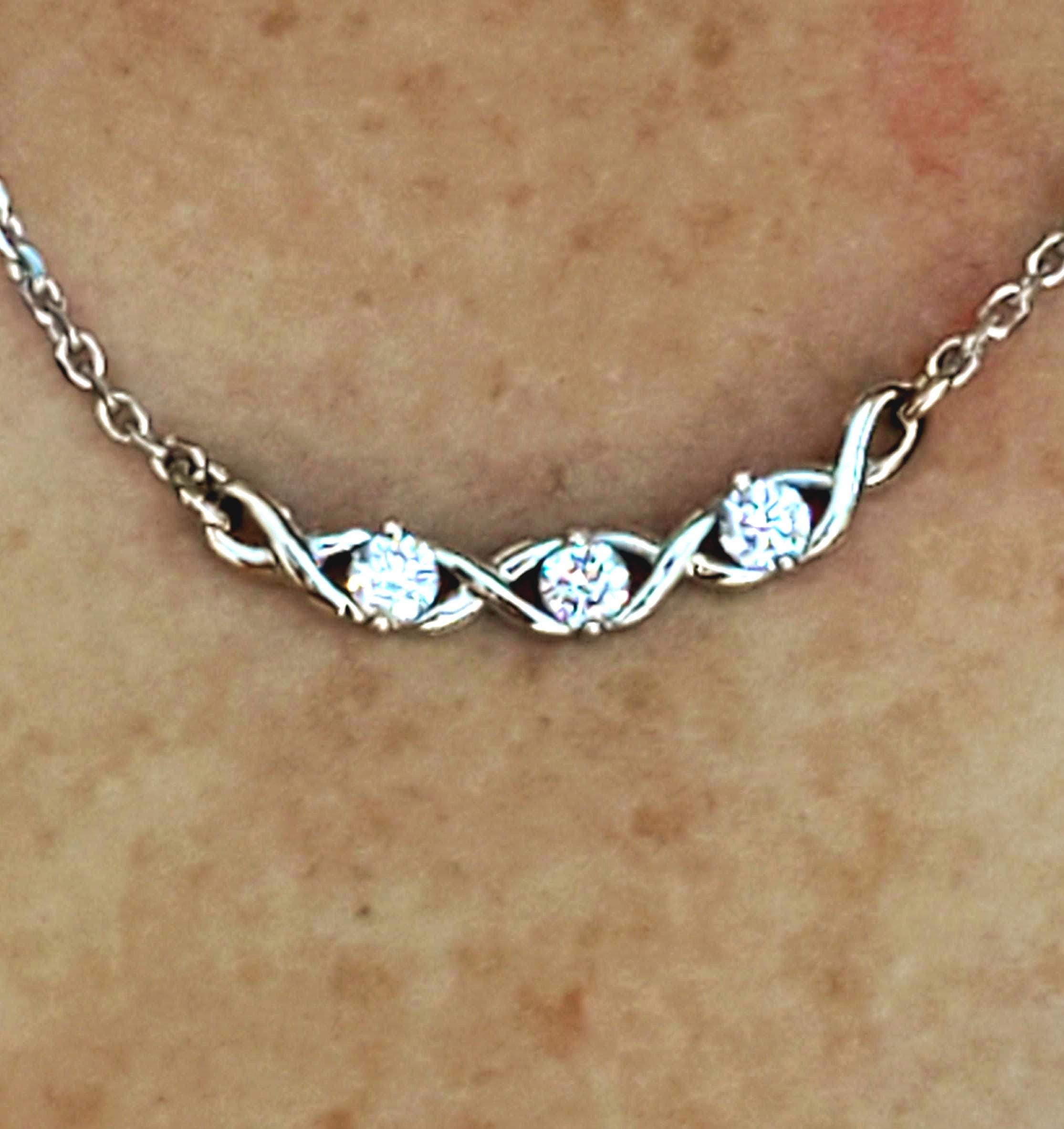 Lab Diamond Weave Necklace, 1/2 Ct. TW, 14K White Gold