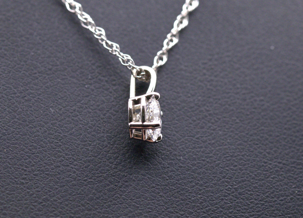 Heart Shape Lab Diamond Pendant, 1/2 Ct., 14K White Gold