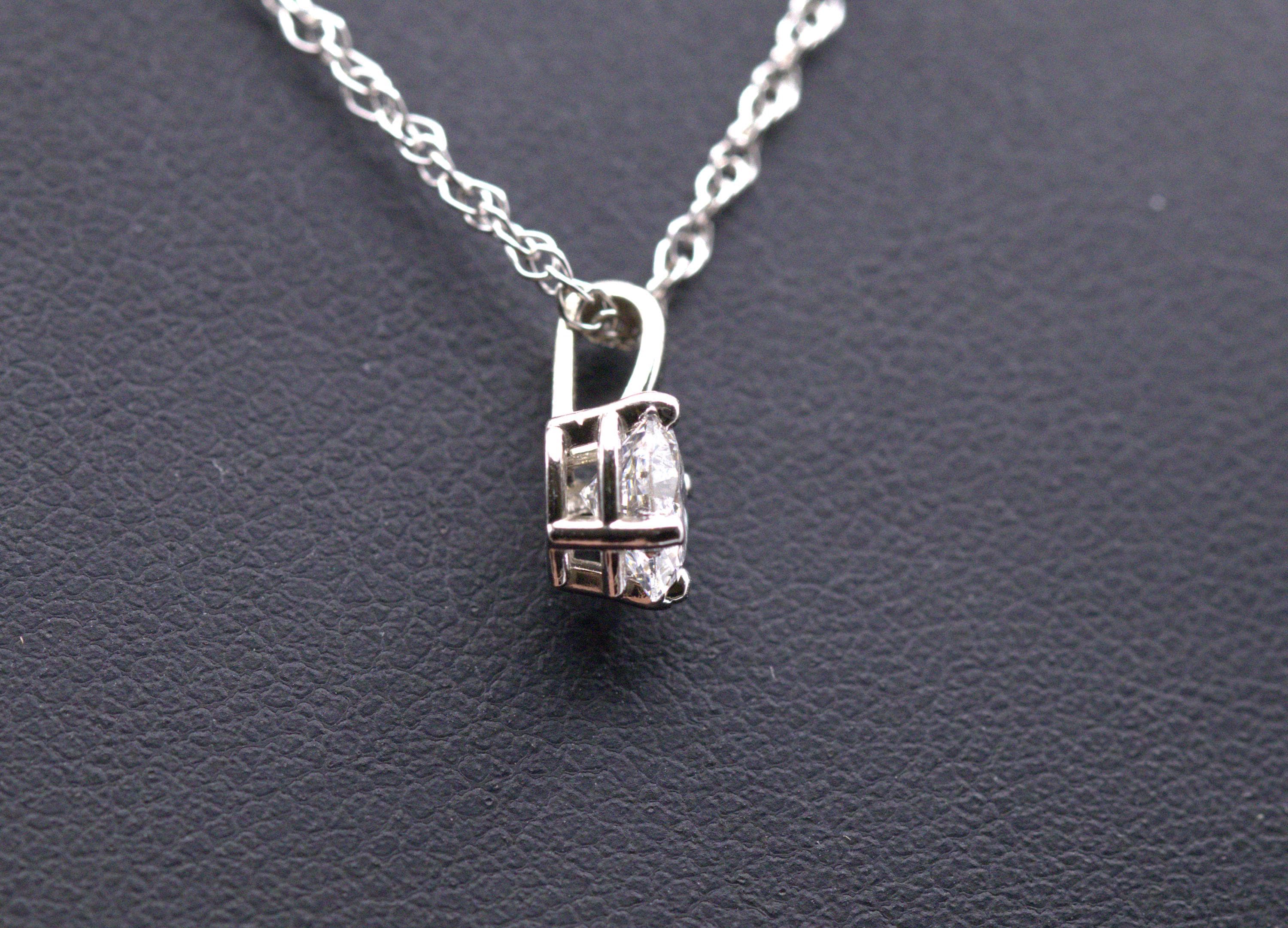 Heart Shape Lab Diamond Pendant, 1/2 Ct., 14K White Gold