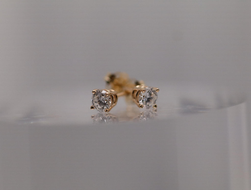 Lab Diamond Stud Earrings, 1/2 Ct. TW, 14K Yellow Gold
