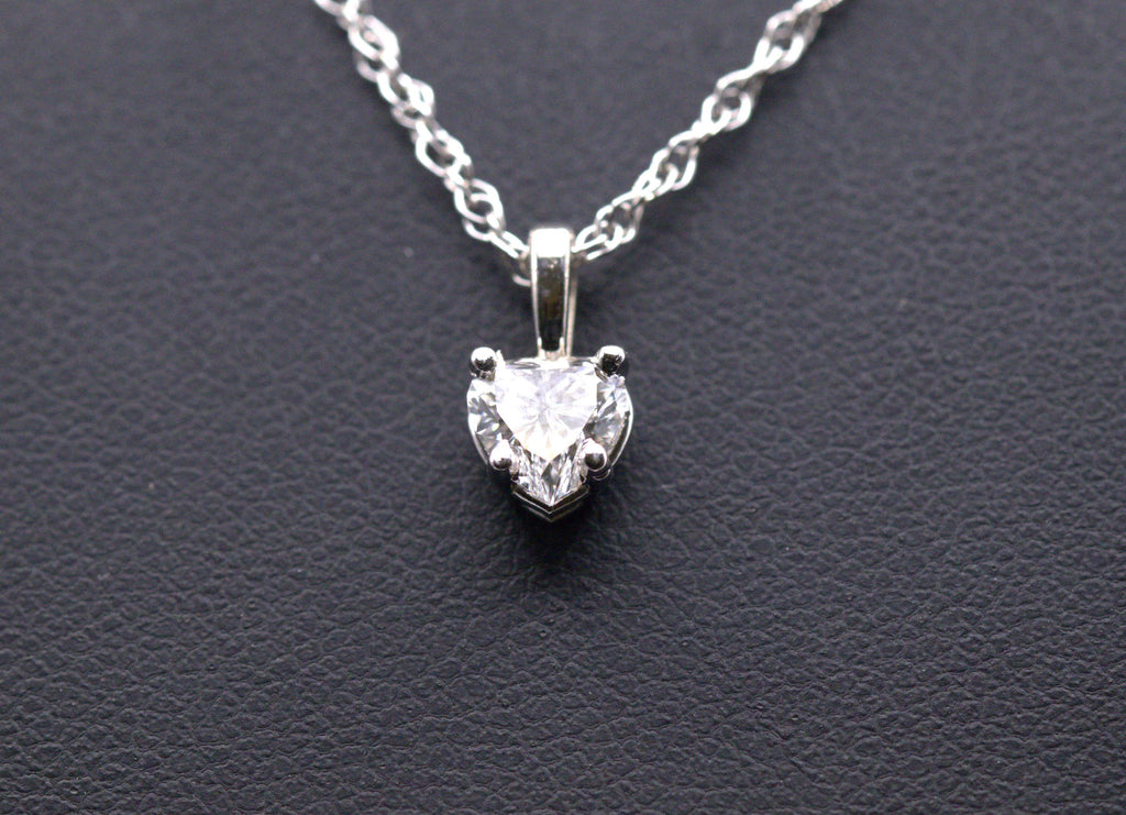 Heart Shape Lab Diamond Pendant, 1/2 Ct., 14K White Gold