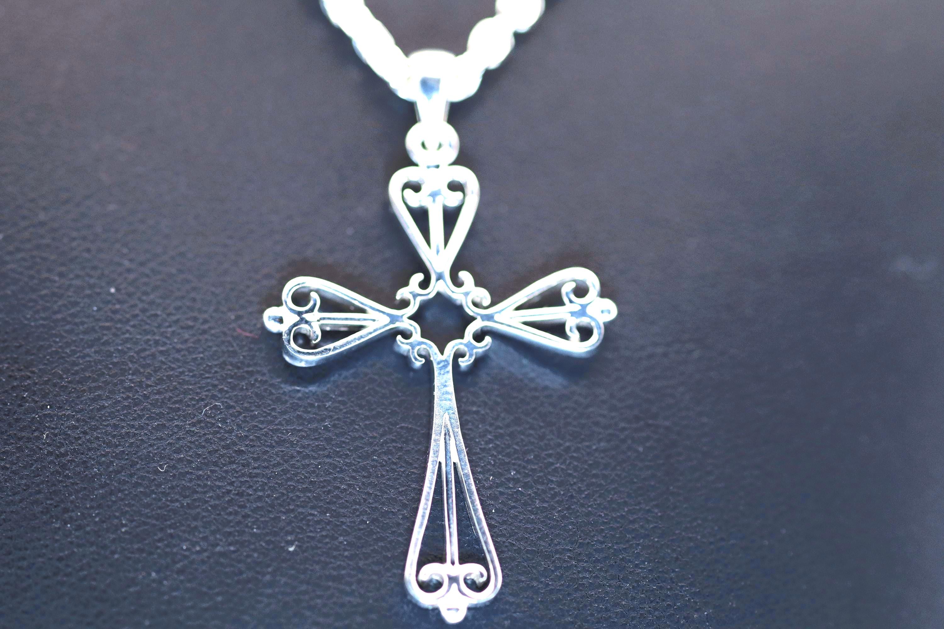 Silver Cross With Chain