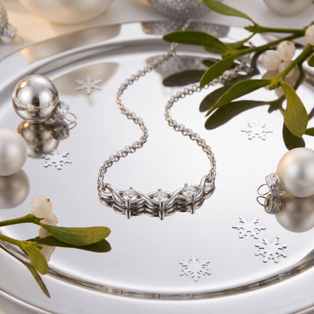 Lab Diamond Weave Necklace, 1/2 Ct. TW, 14K White Gold