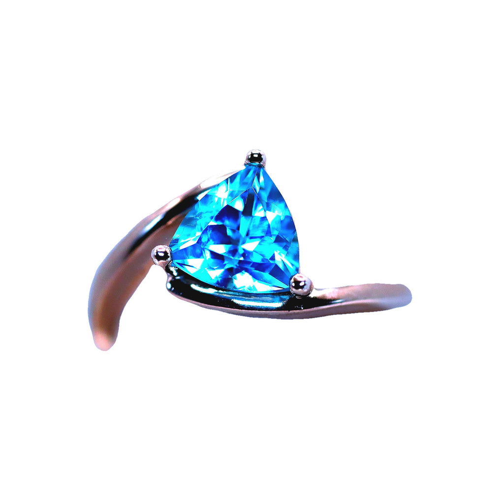 Trillion Blue Topaz Set in Continuum Sterling Silver