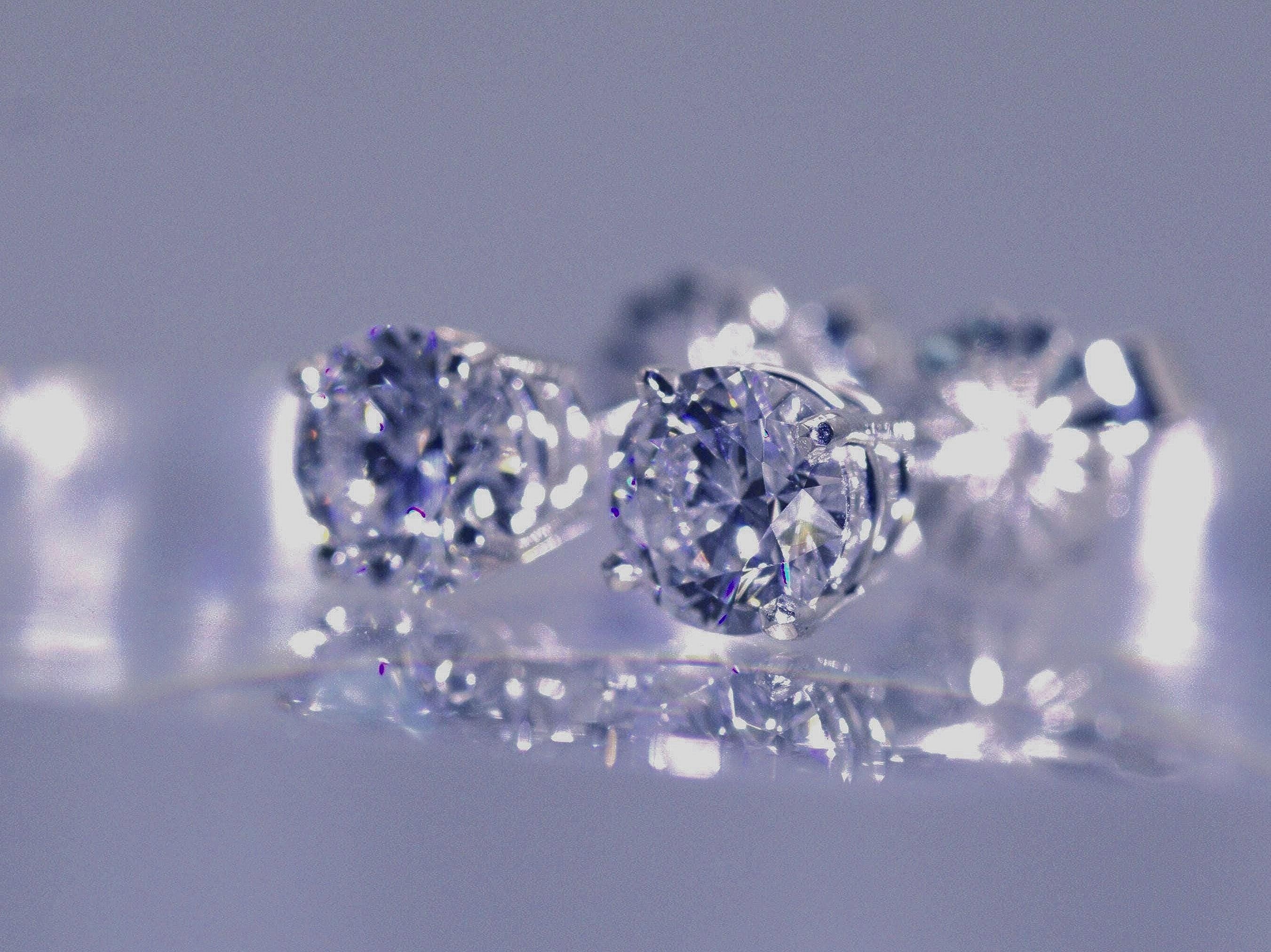 Lab Diamond Stud Earrings Set in Continuum Silver Mountings