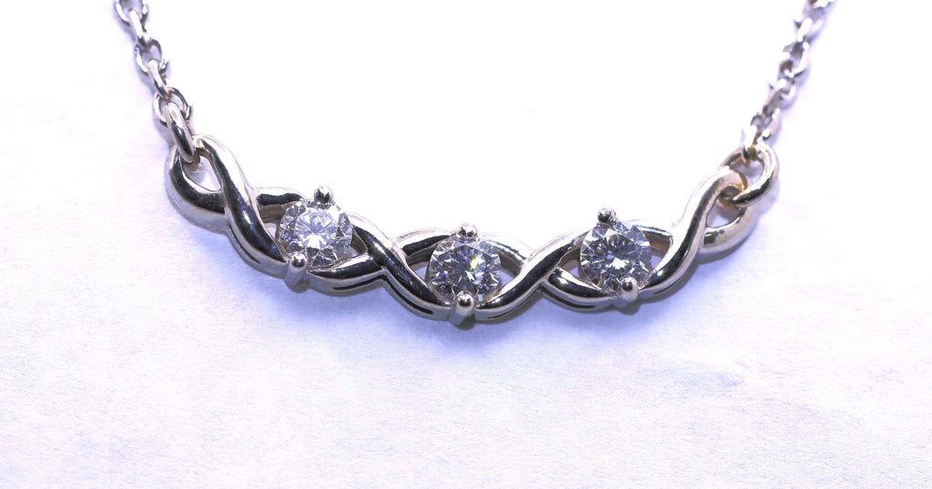 Lab Diamond Weave Necklace, 1/2 Ct. TW, 14K White Gold